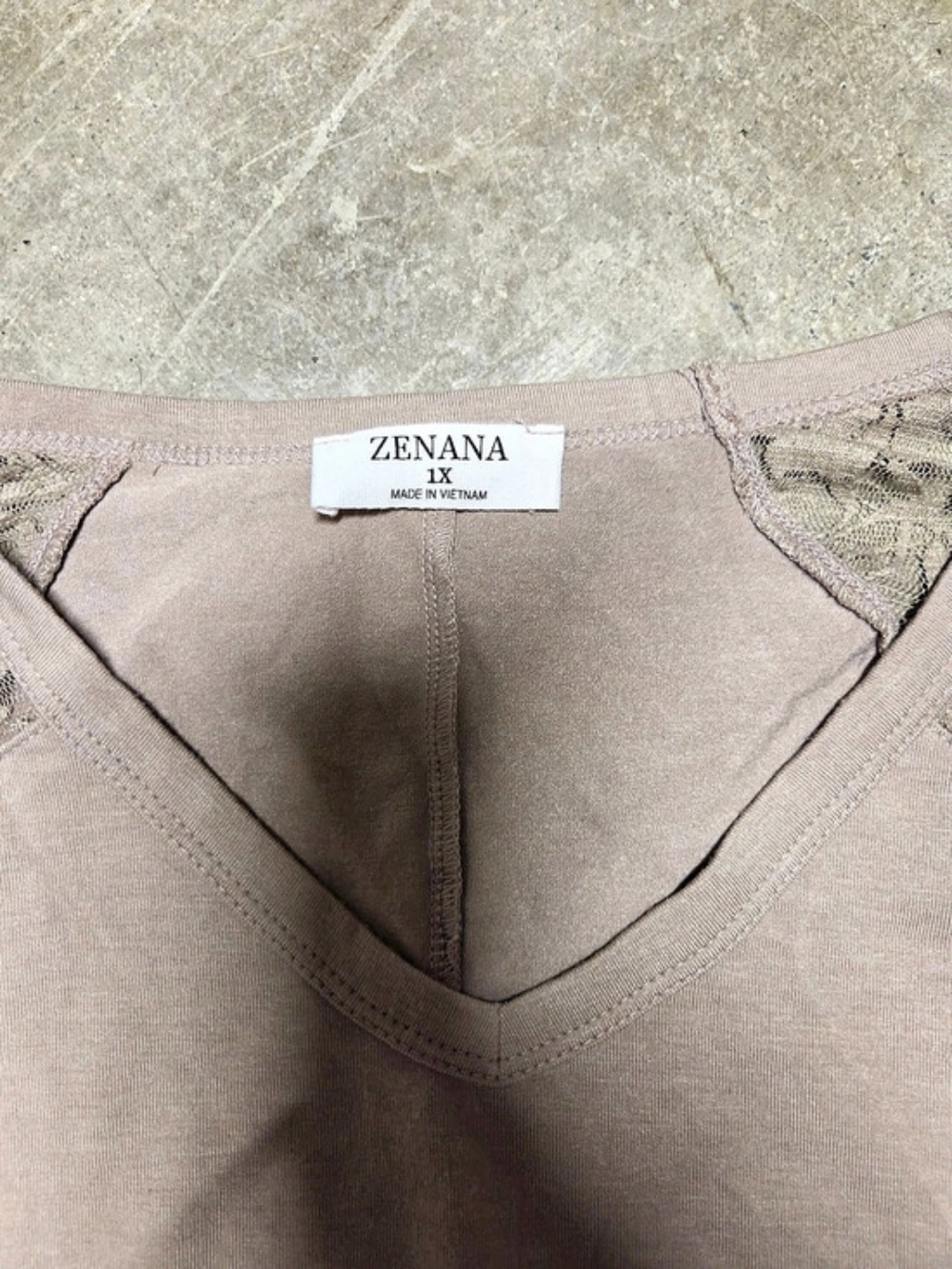 ZENANA Lace Raglan Sleeve Top Floral Pink Large - Picture 4 of 4